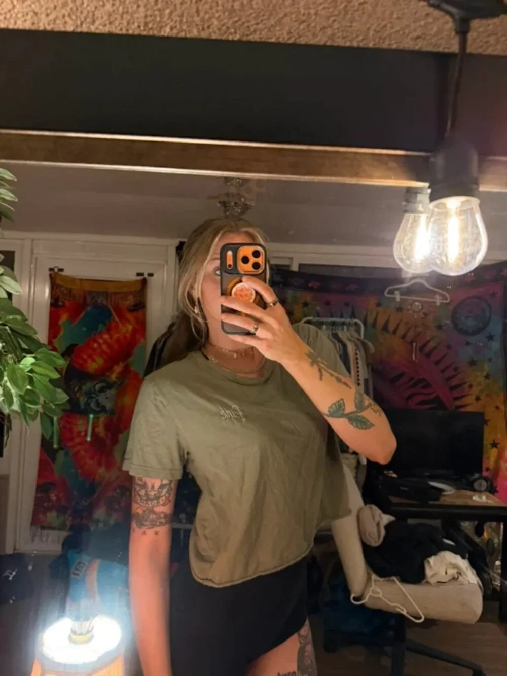 Victoria’s Secret Pink Green Short Sleeve Crop Top